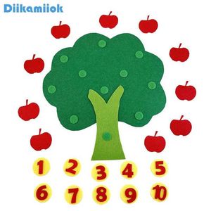 Outros Montessori Toy Ensthing Ajuda Apple Tree Mathematics Game Jardim de infância DIY Tecindo a educação infantil e aprendendo brinquedos