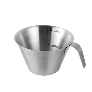 Mugs 90ml Stainless Steel Measuring Cup Espresso Cups With Handle Coffee Milk Pitcher Jug S Measure Kitchen Tools