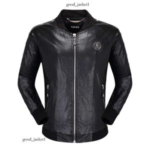 Plein Bear Winter Autumn Men Coat Jacket Slim Faux Leather Motorcykel PU FAUR JACKETS Långärmad ytterkläder Rockar 232