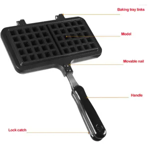 Baking Moulds Die-Cast Aluminium Stove Waffle Maker Iron Cake Double Side Heating Bubble Easy Clean Non Stick Kitchen Supplies Breakfast