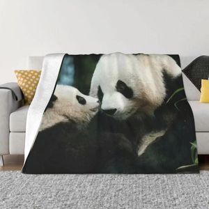 Filtar fubao aibao panda djur filt vinter värme hypoallergenisk kast för enkel vård maskin säng dekor