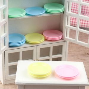 5st Dollhouse Mini Food Plates Simulation Dining Plate Model Kitchen Accessories For Dolls House Decor Kids Play Play Toys