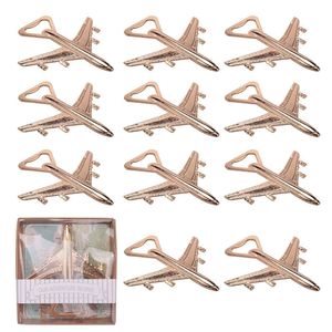 Pack of 12 Airplane Bottle Opener Gift Box Air Plane Travel Beer Party Favor Wedding Birthday Decorations 240514