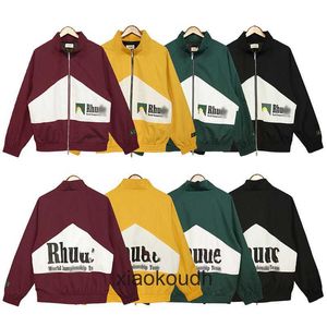 Rhude High end designer jackets for fashion zipper printing short jacket With 1:1 original labels