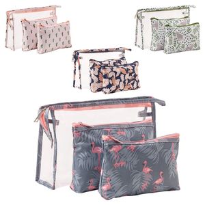 Flamingo Makeup Bags Set and Organizer for Women Girls Waterproof Cosmetic Bag Travel Make Up Pouch Toiletry Storage Bag 2236
