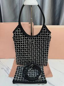 Diamond Bag Geometric Pattern New 5BG231 Isetan Limited Handbag New Canvas Fabric Imported Calfskin Shopping Bag Original Women's Shoulder Bag Fashion Crossbody