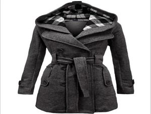 Nya kvinnliga rockar 2015 Europe Station Women039s Fashion Slim DoubleBreasted Coat Långt huva med Belt Winter Cotton Coats för W9881464