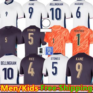 24 25 England Soccer Jersey Football Shirt Pickford Bellingham Rashford Kane 2024 Euro Cup National Team Home White Away Kids Free Frakt Målvakt GK Fans Player