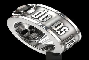 039Till Death Do Us Part039 Stainless Steel Skull Ring Black Diamond Punk Wedding Engagement Jewelry for Men size 6 137930061