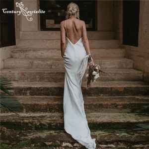 Vestido de noiva de sereia boêmia simples 2024 Dressão de noiva de espaguete italiano Vestido de noiva Bridal Vestido de Noiva 240515