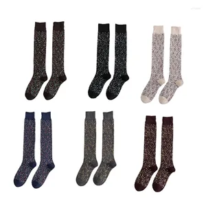 Studentin der Frauen Socken Harajuku Baumwoll Knie hohe japanische Pastoral Vintage kleines Blumenmuster Herbstpersönlichkeit