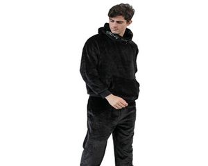 Men Warm Fleece Onesie Fluffy Sleep Lounge Adult Sleepwear One Piece Pyjamas Male Jumpsuits Hooded Onesies For Adult Mens1278908