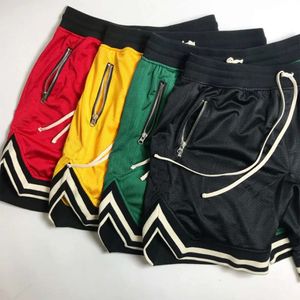 Athletic Shorts Workout Laufdruckstickstärke Männer Basketball mit Reißverschluss Taschen Schnell trockenes Mesh Horts Tennis Active Sport Basketball