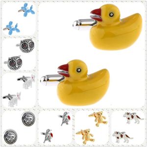 BUFF LINKS TZG 28 Design Penal Cufflinks Mens Cufflinks Panda Head Eagle Duck Eagle Fox Dog Horse Hort Bat Giraffe Rabbit Frango Q240517