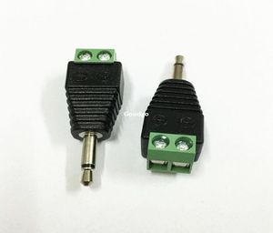 100pcsビデオav balun 35mm 2ポールモノ男性からAVスクリューターミナルジャック35 mm男性2ピンターミナルブロックプラグコネクタ2719531