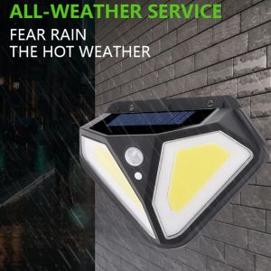 Built in Battery Outdoor Wall Lamp COB LED Solar Light Powered Sunlight Waterproof Motion Sensor Street Light Garden Decoration