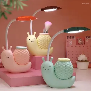 Table Lamps Cartoon LED Snail Desk Lamp Children Bedroom Night Light Reading Study Birthday Christmas Gift Home Decorations Eye Protection