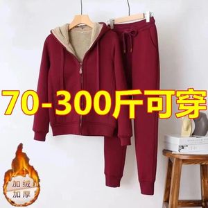 Women's Two Piece Pants 2024 Fashion Sweatshirts Top Casual Trousers 2-piece Sets Hooded Female Tracksuit 6XL