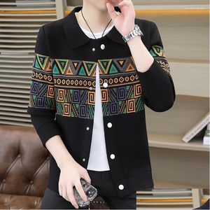 MENS SWEATERS Autumn Winter Fashion Knitt Cardigan Coat Combation Color Casual Sweater solto casacos quentes mais tamanho 5xl-M Delive Delive Dhz6g
