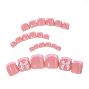 Ложные гвозди глянцевые розовые поддельные ногти с 3D Квадратные квадратные квадратные советы по искусственным ногтям для любителей маникюра и блоггеров красоты
