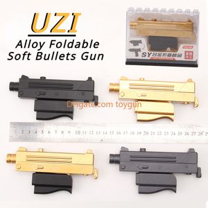 Mini Uzi складные металлические игрушечные пистолет мягкие пули изысканная модель портативная внешний вид Real Collection Outdoor CS Pubg Game Propege Игрушка для мальчиков для мальчиков для взрослых подарка на день рождения