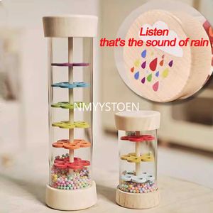 Andra leksaker Baby Tube Simulating Rain Sound Wood Hourglass Intressant musik Vibrator Tidig utbildning Lysslätt leksak