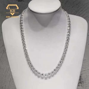 Новый дизайн Iced Out 8 мм ширина Sier VVS Moissanite Clustered Tennis Chain