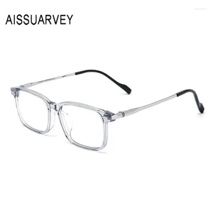 Sonnenbrillen Rahmen Titan Acetatplatte Brille Männer große Rechteckgläser optischer verschreibungspflichtiger Augendesigner klar
