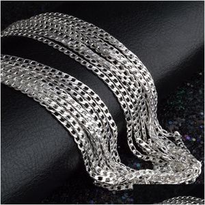 Chains New 2Mm 16 18 20 22 24 26 28 30 925 Sier Chain Necklace High Quality With 50Pcs/Lot Drop Delivery Jewelry Necklaces Pendants Dhisn