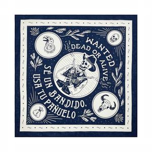 Bandanas Durag Skull Stampa di alta qualità hip-hop cotone Square Scarf Navy Navy Scarf Scarf Head Abbraccio Paisley Boy/Girl Gift J240516