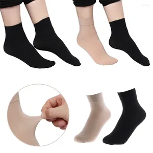 Women Socks 5 Par Autumn Winter Warm Nylon Ladies Girls Solid Color Wide Mouth Ankle Men