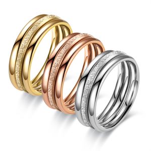 Stainless Steel Dull Polish Designer Ring Gold Charm Gift Jewelry Women Rings Band