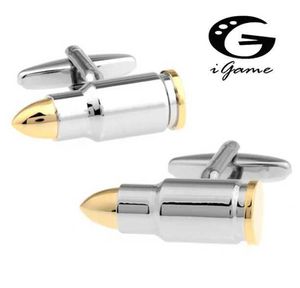 Cuff Links Wholesale and retail of mens jewelry bullet cufflinks copper novel Golod color bullet design best mens gift