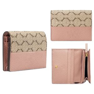 Korthållare av högsta kvalitet med Box Key Wallet Card Holder Poke Card äkta läder Luxury Coin Purses Women's Mens Designer Girl Lady Pink Wallets Bag Holders Pink Purse