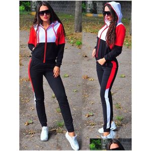 Womens Tracksuits Women Two Piece Outfits Casual Sweatsuits Sporty 2 Set Hoodies And Sweatpants Fall Winter Clothes Drop Delivery Ap Dhgfd