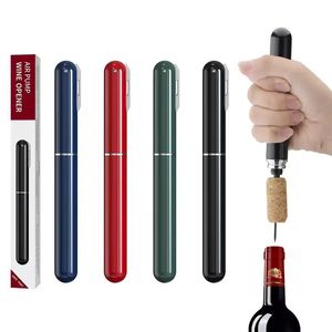 Portable 2 in 1 Pen Air Pressure Bottle Opener With Foil Cutter Knife Wine Bottle Opener Air Pump Travel Wine Corkscrew Handheld Wine Cork Remover Effortlessly Open