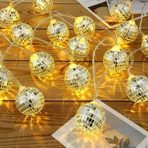 Strings LED Mirror Ball String Lights Mosaic Lamp Bar Party Christmas Day Decorative Colorful Light