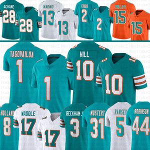 Tyreek Hill Odell Beckham Jr Tua Tagovailoa Jersey de futebol Jaylen Waddle Ramsey Bradley Chubb Dan Marino Devon Achane Jevon Holland Jaelan Phillips Raheem Mostert