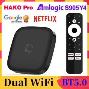 ボックスハコプロテレビボックスアンドロイド11 AMLOGIC S905Y4 Netflix Google認定Androidtv 11.0 ATVメディアプレーヤーAV1 4K 2.4G5GデュアルWiFi
