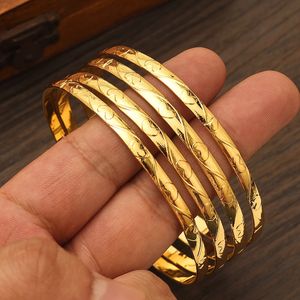 68 mm 24k Etiopian Wave Dubai Bangles da sposa alla moda per donne Arab Africano Oro Colore Gioielli Bracciale Gioielli Medio Oriente 240517