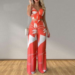 2024 Summer Women's Personalized Temperament Straight Pants Sexig modeuppsättning F51735