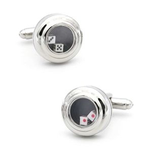 Cuff Links Casino Gambling Design Rotating Dice Cufflinks High Quality Brass Material Silver Cufflinks Wholesale and Retail