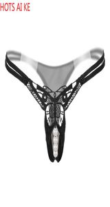 Sexy Lingerie Female Underwear Erotic Lace Bow Transparent G String Open Crotch Plus Size Thong Tanga Women Panties Women039s3092961