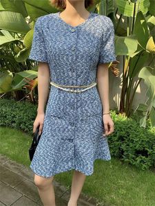 Chan novos vestidos CC para mulheres Tweed Dress Dress Fishtail Roupos de designer