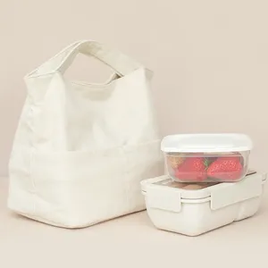 Förvaringspåsar 1 st färsk svalare lunchpåse bomullslinne handväska hög kapacitet picknick skola rese mat behållare termisk bärbar påse