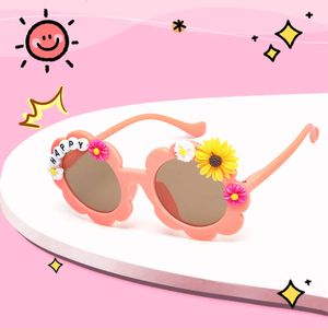 KENBO Kids Round Flower Shaped Beach Colorful Sunglasses Boy Girls Cute Outdoor Eyewear for Children Age 3-8 L2405