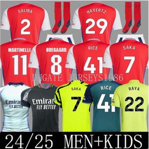 24/25 Strzelcy G.jesus Havertz Soccer Jerseys 2024 Arsen Thomas Trossard Rice Tierney Smith Rowe Shirt Saliba Odegaard Saka Martinelli Football Kids Kit 4xl 4xl 4xl