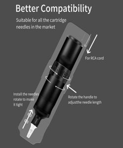 Professional Cartridge Tattoo Pen High Quality Strong Motor Rotary Tattoo Machine tool with Light5207693