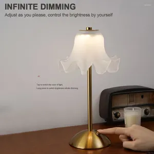 Lampy stołowe romantyczna lampa kwiatowa nałada USB