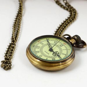 Pocket Watches Minimalist Retro Quartz Watch Punk Necklace Unisex Mens Women FOB Clock Unique Gifts